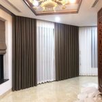 Vải làm rèm cửa Nhật Bản màu nâu đà